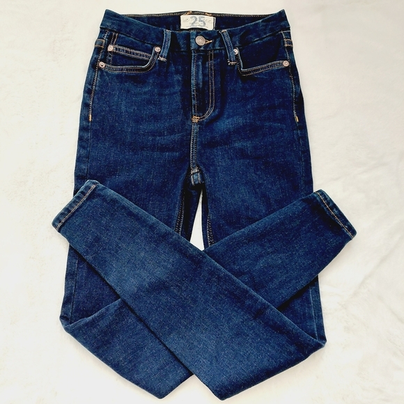 NEW We The Free Montana High Rise Blue Cotton Denim Pockets Skinny Jeans P1402 - Picture 2 of 11